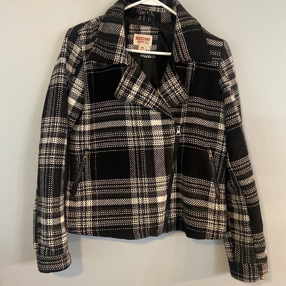 Black and white plaid jacket
